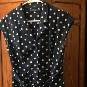 Super cute Ralph Lauren polka dot navy dress
